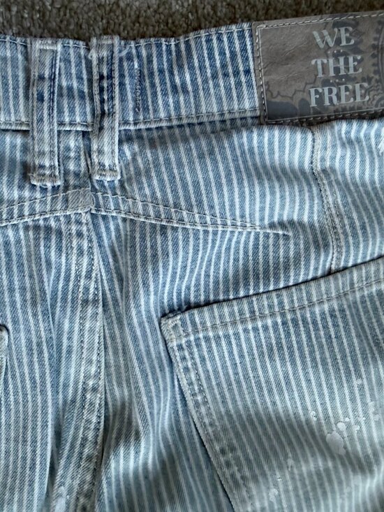 Free People Good Luck Paint Splatter Stripe Jeans, 28 - Picture 13 of 14